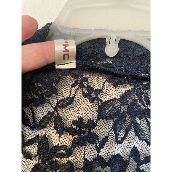 Lacey Womens Sheer Kimono Cardigan XJF MC XXXXL Feminine Navy Blue - Picture 5 of 6